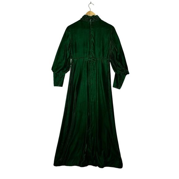 Vintage Green Velvet 60’s Maxi Dress Size 10 - Picture 8 of 17